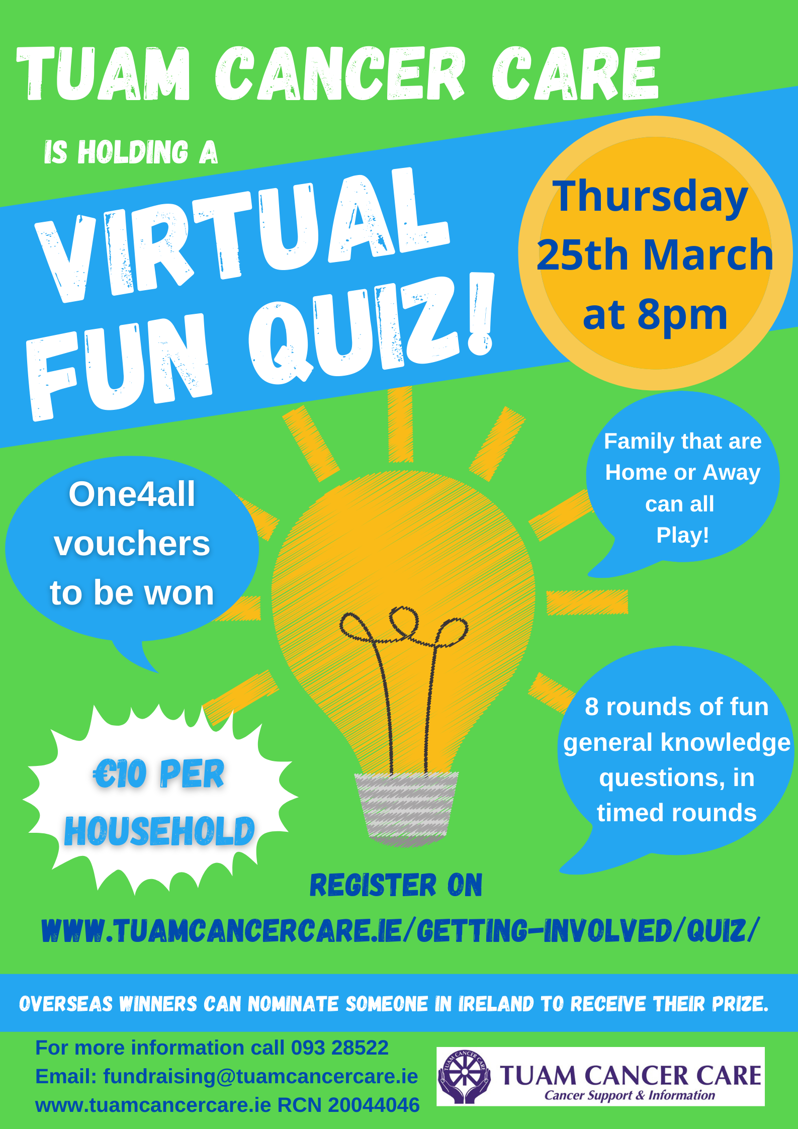 Virtual Fun Quiz Poster - Tuam Cancer Care